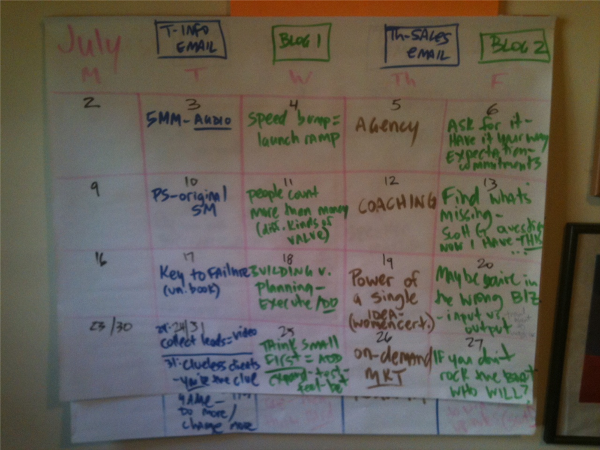 We create marketing calendars and editorial calendars so you know exactly what to WRITE, PROMOTE and SELL in every email and blog post. VERY handy!