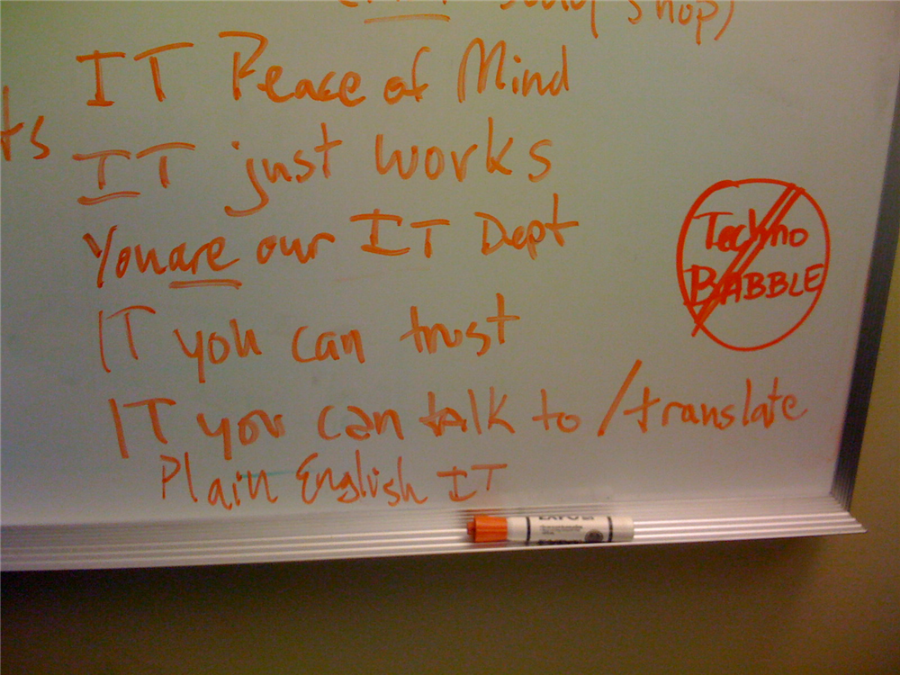 IT Consulting firm initial messaging and buyer persona notes.